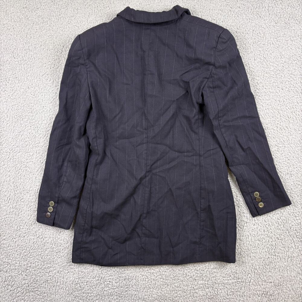 VTG Giorgio Armani Blazer Womens XS Blue Pinstripe Wool Italy Mainline READ - Picture 3 of 16